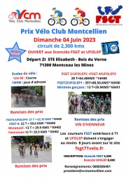 1 Prix VELO CLUB MONTCELLIEN - Course du 04 juin 2023